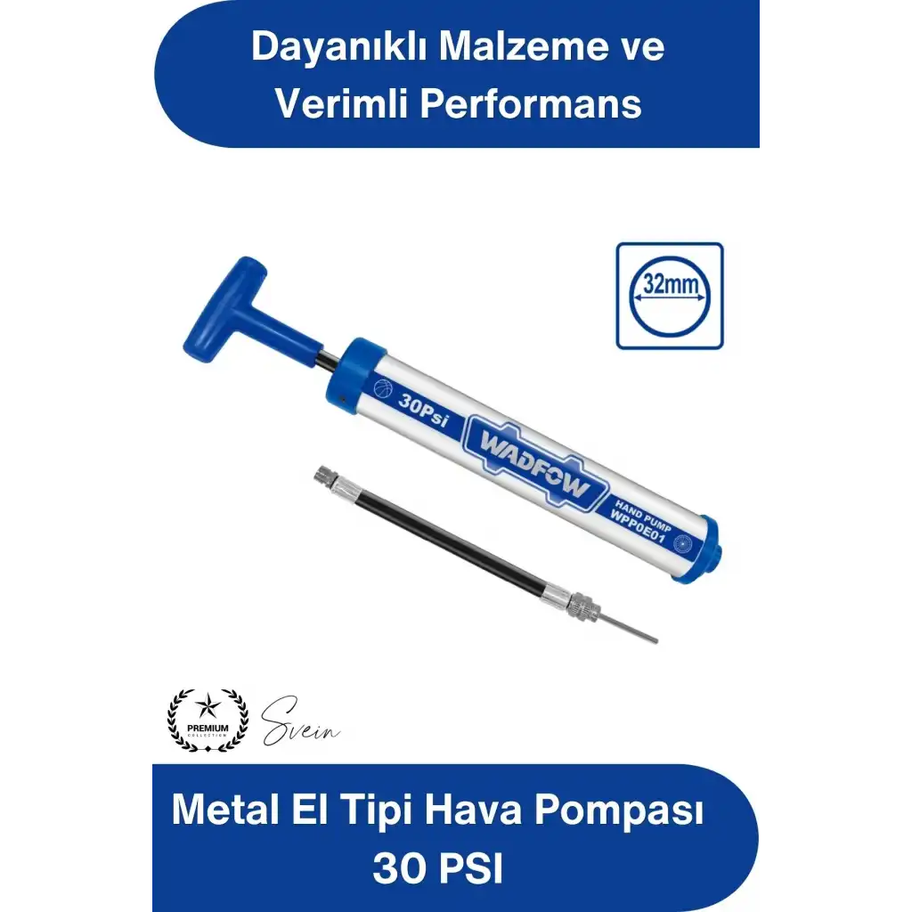 #ElPompası Metal El Tipi Hava Pompası 30 PSI Mini Bisiklet Lastik Top Şişirme Pompası Alüminyum Gövdeli İğne Uçlu Manuel Taşınabilir Futbol Basketbol Voleybol Araç Kamp Spor Pompası