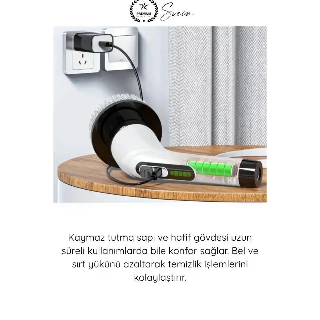 #Fırça Teleskopik Saplı Şarjlı Banyo Mutfak 7 in 1 Kablosuz Elektrikli Temizlik Fırçası Seti USB Şarjlı Döner Temizlik Fırçası Fayans Küvet Lavabo Araç Temizlik Cihazı