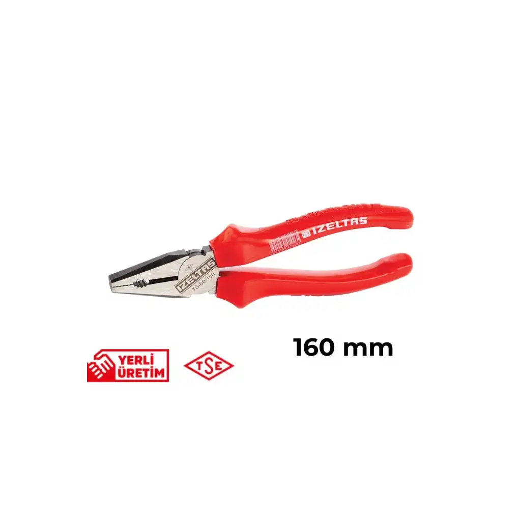 İzeltaş Kombine Pense Opak Seri 160 mm Ergonomik Kaymaz Sağlam Tutuş Günlük ve Profesyonel Kullanım Elektrik Kablo Kesme Aleti