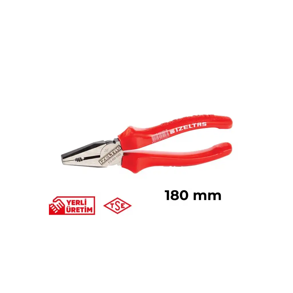 İzeltaş Kombine Pense Opak Seri 180 mm Ergonomik Kaymaz Sağlam Tutuş Günlük ve Profesyonel Kullanım Elektrik Kablo Kesme Aleti