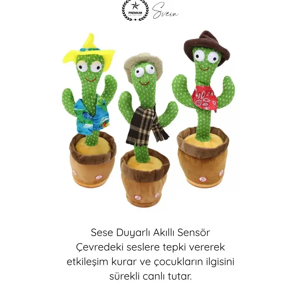 #Kaktüs Konuşan Dans Eden Kaktüs Oyuncak Sese Duyarlı Ses Kayıtlı Müzikli Peluş Bebek Eğitici Taklit Eden Hareketli İnteraktif Çocuk Oyuncağı 35 Cm Pil İle Çalışan