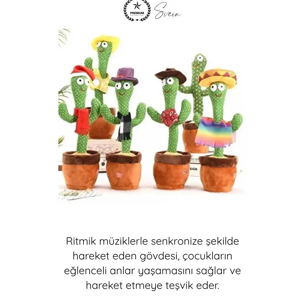 #Kaktüs Konuşan Dans Eden Kaktüs Oyuncak Sese Duyarlı Ses Kayıtlı Müzikli Peluş Bebek Eğitici Taklit Eden Hareketli İnteraktif Çocuk Oyuncağı 35 Cm Pil İle Çalışan