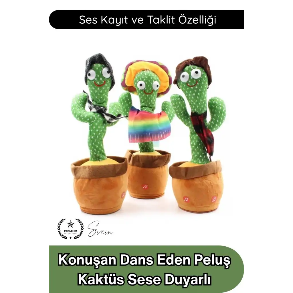 #Kaktüs Konuşan Dans Eden Kaktüs Oyuncak Sese Duyarlı Ses Kayıtlı Müzikli Peluş Bebek Eğitici Taklit Eden Hareketli İnteraktif Çocuk Oyuncağı 35 Cm Pil İle Çalışan