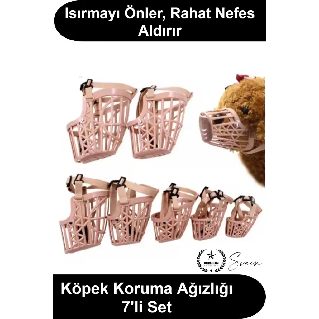 #KöpekAğızlığı Köpek Ağızlığı 7li Set Ayarlanabilir Kayışlı Plastik Koruma Ağızlık Isırma Önleyici Nefes Alabilen Kafes Tipi Yavru Yetişkin Küçük Orta Büyük Irk Uyumlu Eğitim Yürüyüş Veteriner İçin