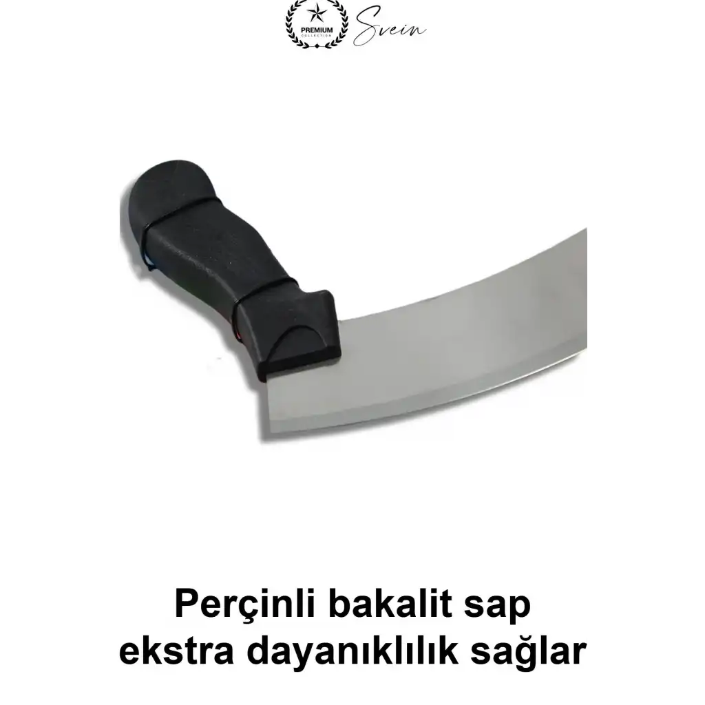 Yarım Ay Satır Kıyma Bıçağı Paslanmaz Çelik 25.5 cm Çift Saplı Sebze Doğrama Yeşillik Maydanoz Soğan Sarımsak Et Kıyıcı Pizza Dilimleme Kesici Mutfak Zırhı Bakalit Sap Bulaşık Makinesinde Yıkanabilir