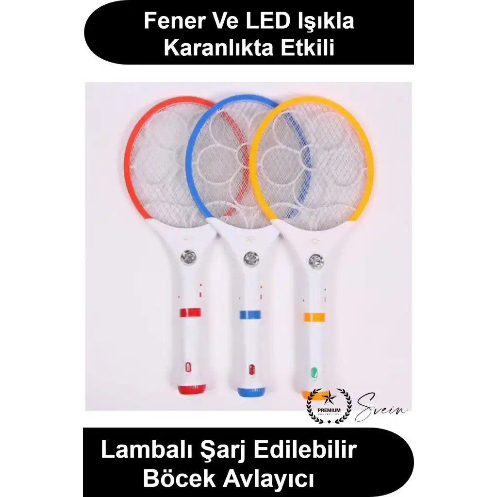 Şarjlı Sivrisinek Öldürücü Raket El Fenerli LED Işıklı Elektrikli Sinek Haşere Savar Yüksek Voltajlı Ev Bahçe Kamp Yazlık Ofis İçin Ergonomik ABS Gövdeli Geniş Ağ Yüzeyli Lityum Bataryalı Kullanım