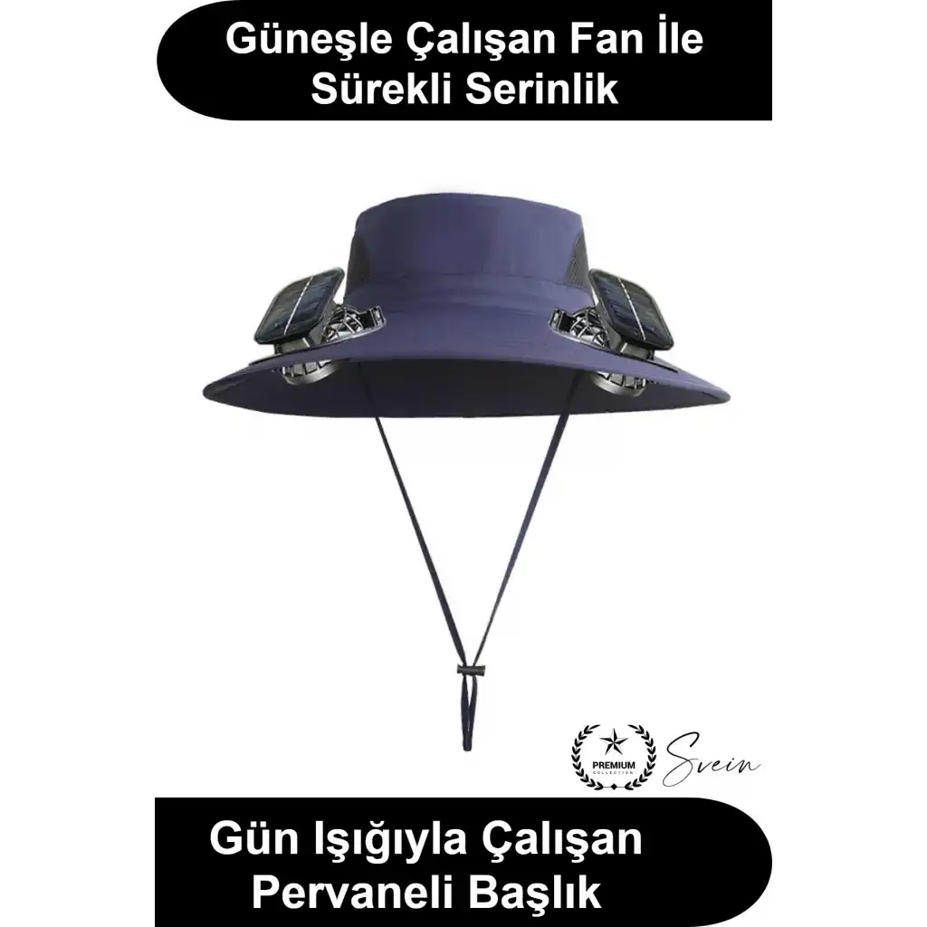Güneş Enerjili Fanlı Balıkçı Şapka Solar Panelli Vantilatörlü Geniş Siperlikli Kamp Doğa Yürüyüşü Bahçe Yazlık Havalandırmalı Fileli Ayarlanabilir Çene İpli Outdoor Serinletici Safari Tekne Seyahat
