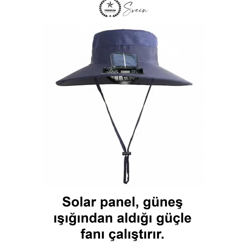 Güneş Enerjili Fanlı Balıkçı Şapka Solar Panelli Vantilatörlü Geniş Siperlikli Kamp Doğa Yürüyüşü Bahçe Yazlık Havalandırmalı Fileli Ayarlanabilir Çene İpli Outdoor Serinletici Safari Tekne Seyahat