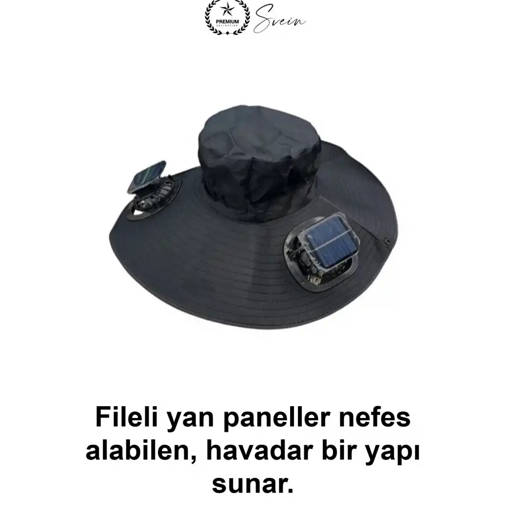 Güneş Enerjili Fanlı Balıkçı Şapka Solar Panelli Vantilatörlü Geniş Siperlikli Kamp Doğa Yürüyüşü Bahçe Yazlık Havalandırmalı Fileli Ayarlanabilir Çene İpli Outdoor Serinletici Safari Tekne Seyahat