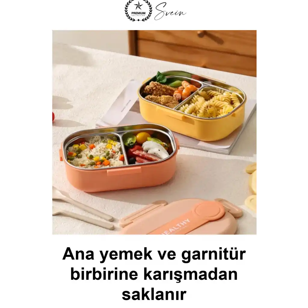 #YemekKabı 2 Bölmeli Beslenme Kutusu Sefer Tası 900 ml 304 Paslanmaz Çelik Sızdırmaz Kilitli Kapaklı Kaşık Çatallı Okul Ofis Piknik Seyahat Diyet Öğle Yemeği Taşınabilir Sağlıklı Lunch Box Bento