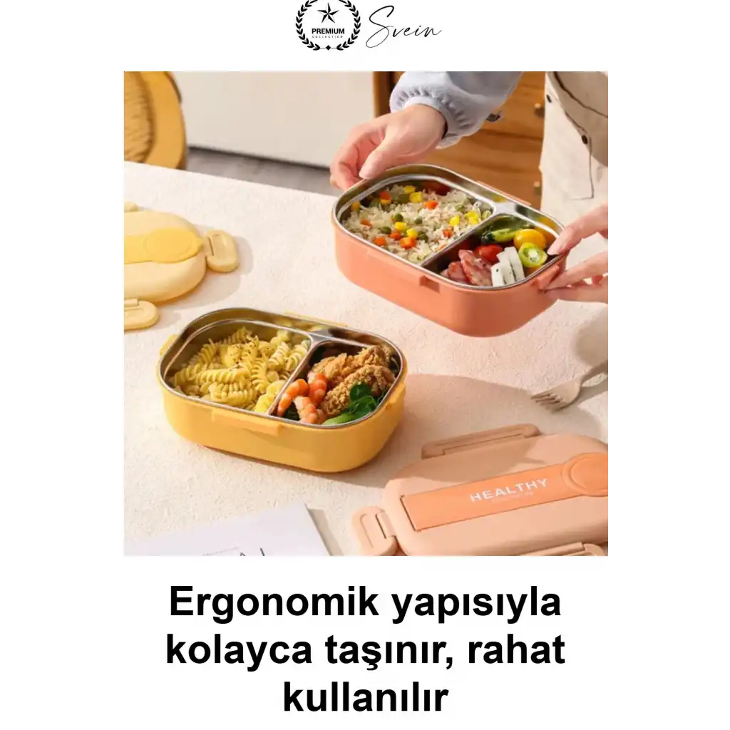 #YemekKabı 2 Bölmeli Beslenme Kutusu Sefer Tası 900 ml 304 Paslanmaz Çelik Sızdırmaz Kilitli Kapaklı Kaşık Çatallı Okul Ofis Piknik Seyahat Diyet Öğle Yemeği Taşınabilir Sağlıklı Lunch Box Bento