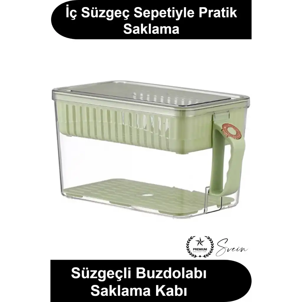 #BuzdolabıSaklamaKabı Vakumlu Kapaklı Süzgeçli Buzdolabı Saklama Kabı Şeffaf Sebze Meyve Organizeri Saplı Düzenleyici Kutu Mutfak Kiler Dolap İçi Erzak Gıda Muhafaza Sızdırmaz Tazelik Koruyucu Sepetli