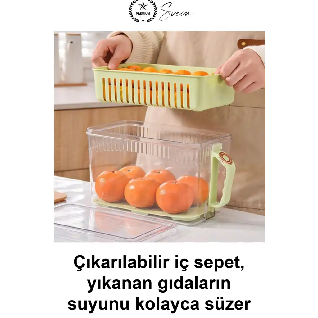 #BuzdolabıSaklamaKabı Vakumlu Kapaklı Süzgeçli Buzdolabı Saklama Kabı Şeffaf Sebze Meyve Organizeri Saplı Düzenleyici Kutu Mutfak Kiler Dolap İçi Erzak Gıda Muhafaza Sızdırmaz Tazelik Koruyucu Sepetli