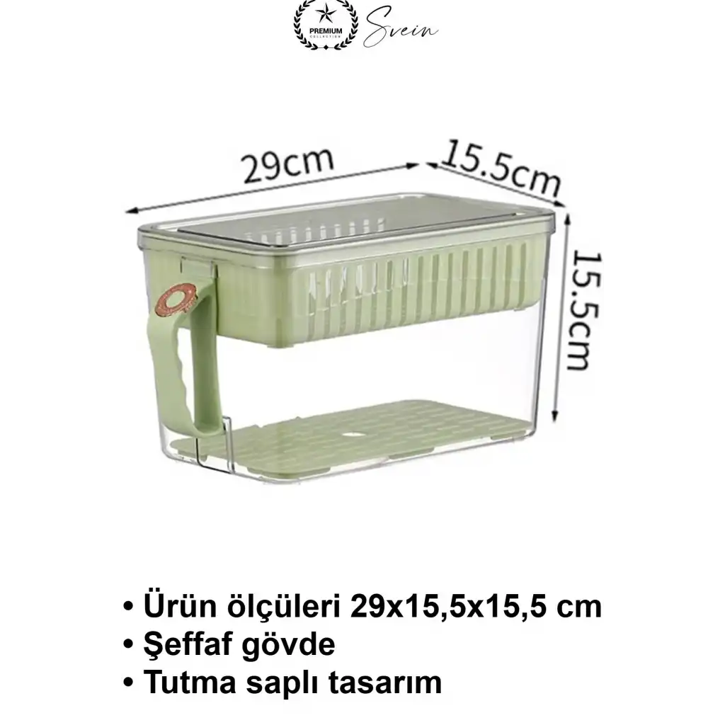 #BuzdolabıSaklamaKabı Vakumlu Kapaklı Süzgeçli Buzdolabı Saklama Kabı Şeffaf Sebze Meyve Organizeri Saplı Düzenleyici Kutu Mutfak Kiler Dolap İçi Erzak Gıda Muhafaza Sızdırmaz Tazelik Koruyucu Sepetli