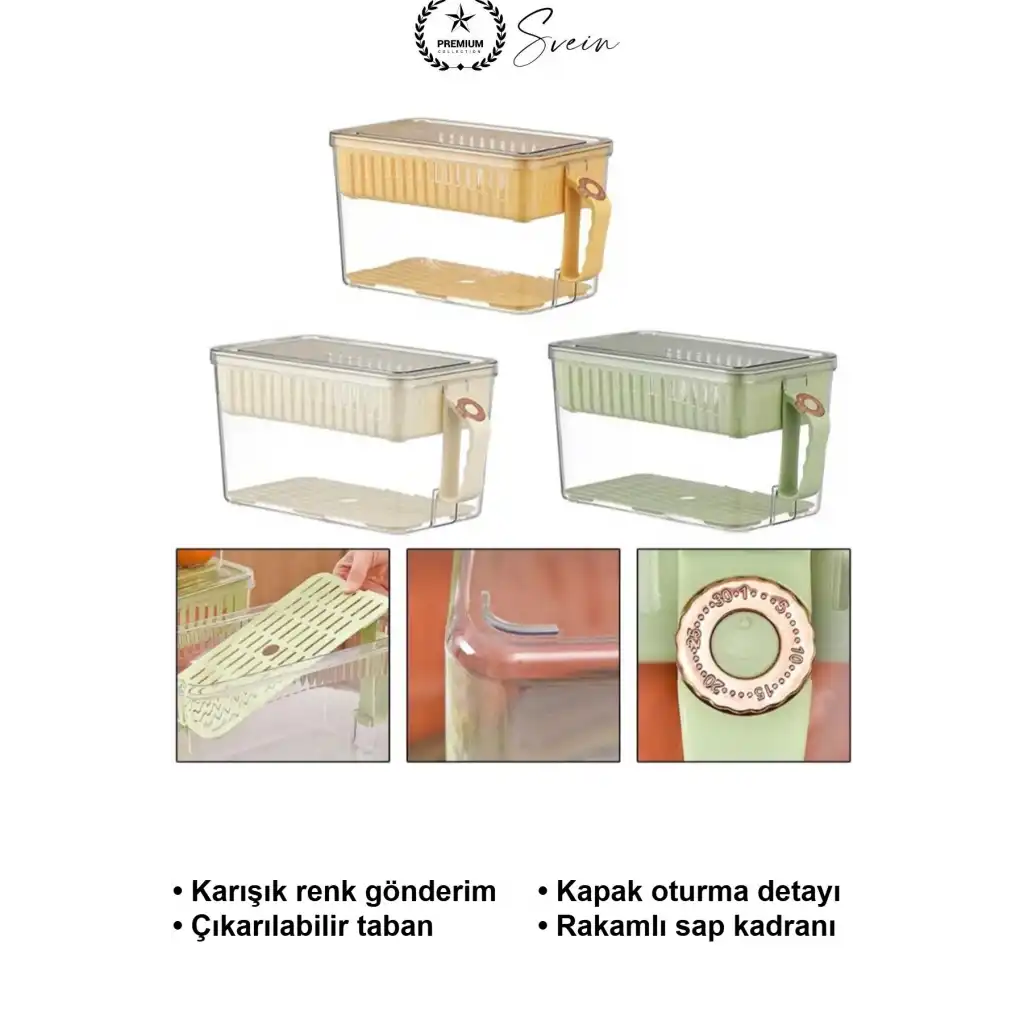 #BuzdolabıSaklamaKabı Vakumlu Kapaklı Süzgeçli Buzdolabı Saklama Kabı Şeffaf Sebze Meyve Organizeri Saplı Düzenleyici Kutu Mutfak Kiler Dolap İçi Erzak Gıda Muhafaza Sızdırmaz Tazelik Koruyucu Sepetli