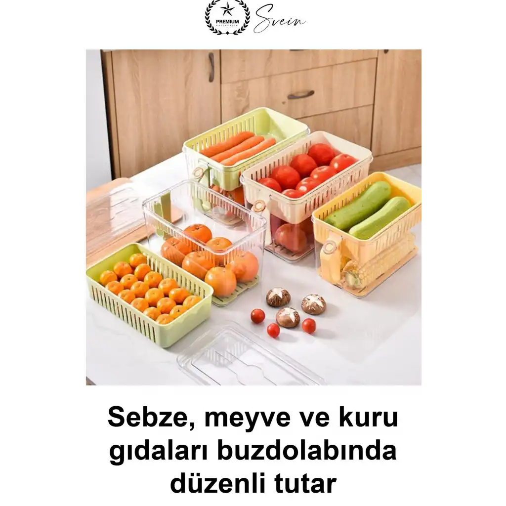 #BuzdolabıSaklamaKabı Vakumlu Kapaklı Süzgeçli Buzdolabı Saklama Kabı Şeffaf Sebze Meyve Organizeri Saplı Düzenleyici Kutu Mutfak Kiler Dolap İçi Erzak Gıda Muhafaza Sızdırmaz Tazelik Koruyucu Sepetli