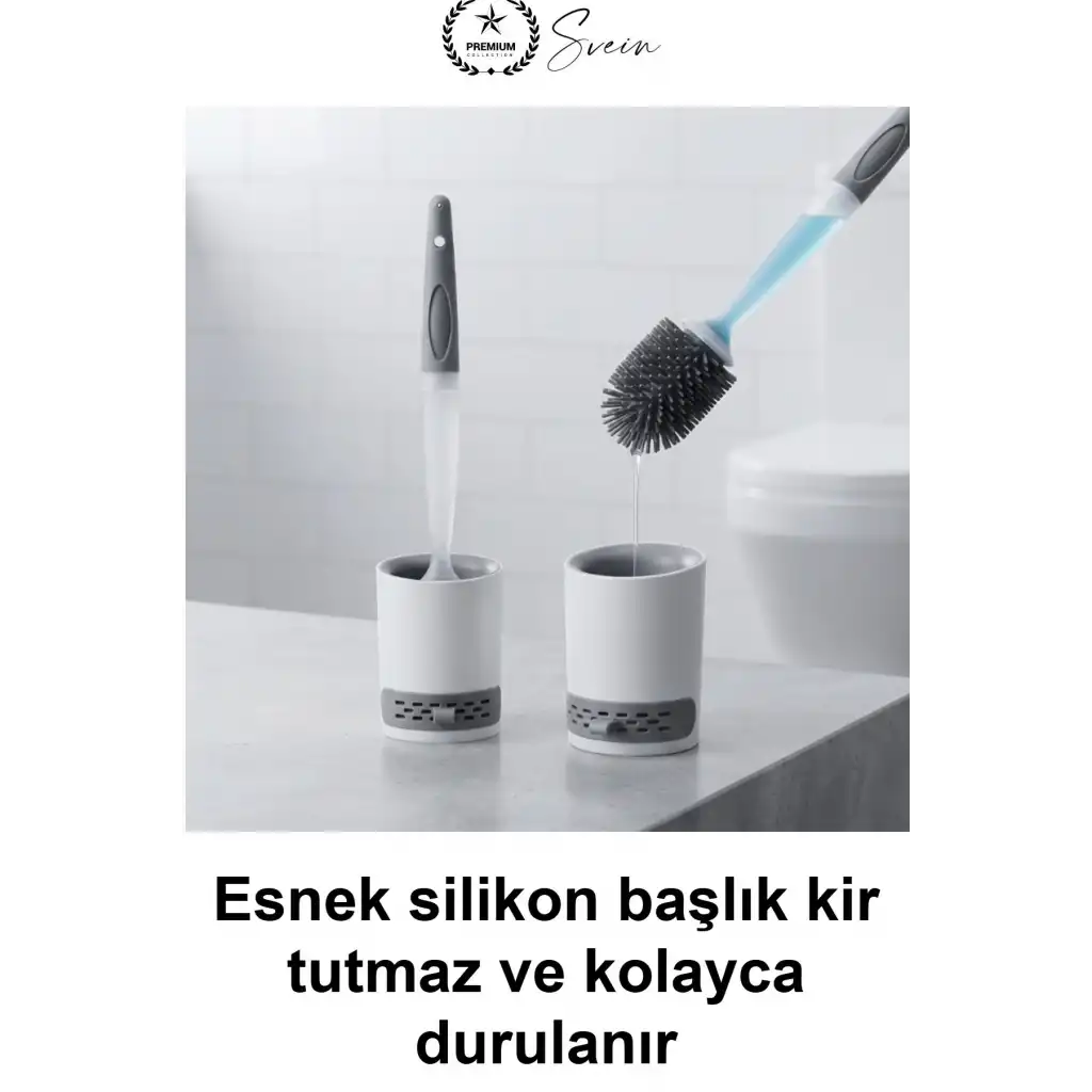 #TuvaletFırçası Deterjan Hazneli Silikon Tuvalet Fırçası Duvara Monte Askılı Yapışkanlı Havalandırmalı Tutuculu Banyo Klozet Wc Temizleme Seti Hijyenik Zemin Üstü Kullanım Matkapsız Montaj Pratik