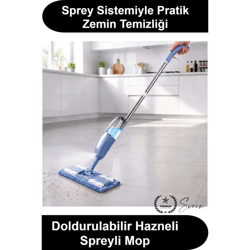 #SpreyliMop Spreyli Mop Doldurulabilir Su Hazneli Yedek Mikrofiber Bezli Mandallı Paspas Seti Parke Seramik Fayans Mermer Zemin Temizleyici Pratik Ergonomik Ev Ofis Temizlik Aparatı Metal Saplı