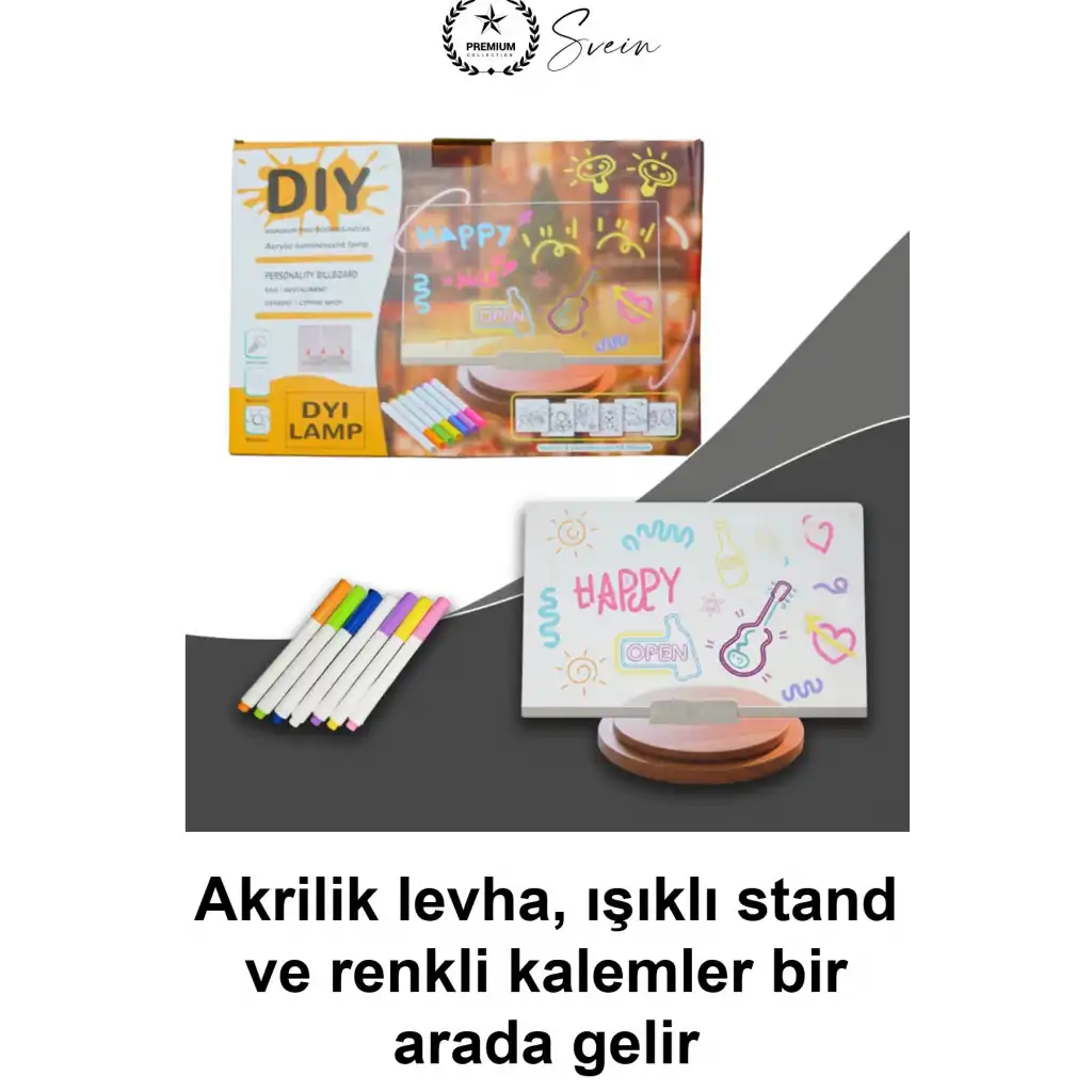 #LedYazıPanosu DIY Işıklı Not Tahtası Gece Lambası Akrilik Masaüstü Mesaj Levhası 7 Renk Kalem 6 Çizim Şablonu Hediyeli Dekoratif Aydınlatma Çocuk Odası Kafe Restoran Tabela Kişiselleştirilebilir