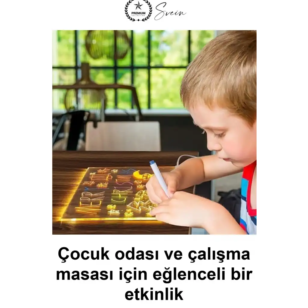 #LedYazıPanosu DIY Işıklı Not Tahtası Gece Lambası Akrilik Masaüstü Mesaj Levhası 7 Renk Kalem 6 Çizim Şablonu Hediyeli Dekoratif Aydınlatma Çocuk Odası Kafe Restoran Tabela Kişiselleştirilebilir
