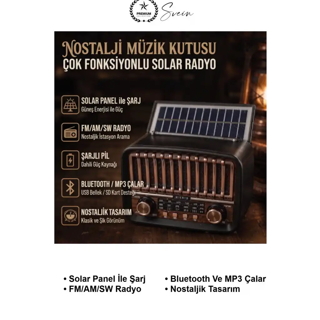 #SolarRadyo Güneş Panelli Şarjlı Nostaljik FM Radyo Bluetooth Hoparlör AUX USB TF Kart Girişli AM SW Retro Müzik Kutusu Type-C 2000 mAh Bataryalı Taşınabilir Kamp Ev Ofis Bahçe Piknik Hediyelik Klasik