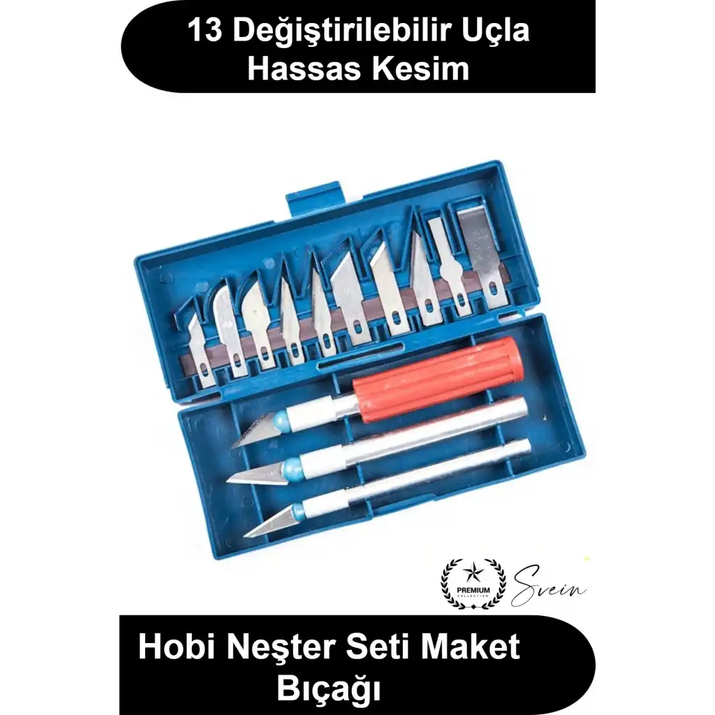 #NeşterSeti 16 Parça Hobi Neşter Seti 13 Maket Bıçağı Gravür Kalemi Hassas Kesim Kağıt Oyma Aleti Maketçi Kretuar El Sanatları İçin Kutulu Metal Saplı Çelik Değiştirilebilir Yedek Uç Takımı
