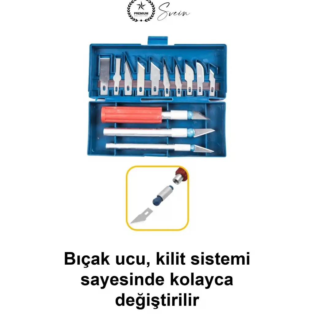 #NeşterSeti 16 Parça Hobi Neşter Seti 13 Maket Bıçağı Gravür Kalemi Hassas Kesim Kağıt Oyma Aleti Maketçi Kretuar El Sanatları İçin Kutulu Metal Saplı Çelik Değiştirilebilir Yedek Uç Takımı