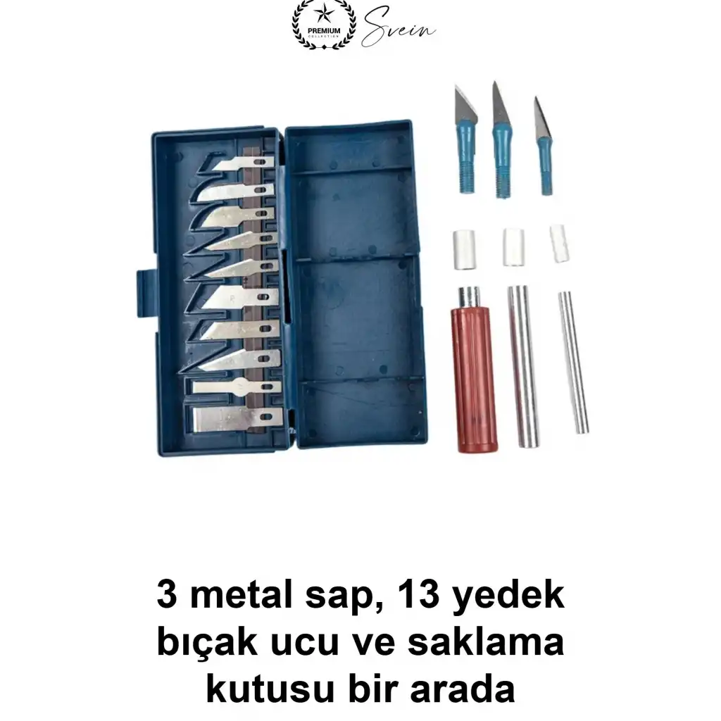#NeşterSeti 16 Parça Hobi Neşter Seti 13 Maket Bıçağı Gravür Kalemi Hassas Kesim Kağıt Oyma Aleti Maketçi Kretuar El Sanatları İçin Kutulu Metal Saplı Çelik Değiştirilebilir Yedek Uç Takımı
