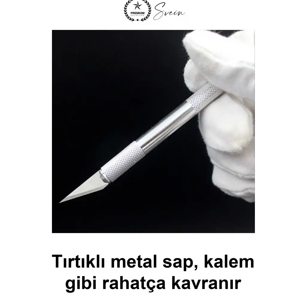#NeşterSeti 16 Parça Hobi Neşter Seti 13 Maket Bıçağı Gravür Kalemi Hassas Kesim Kağıt Oyma Aleti Maketçi Kretuar El Sanatları İçin Kutulu Metal Saplı Çelik Değiştirilebilir Yedek Uç Takımı