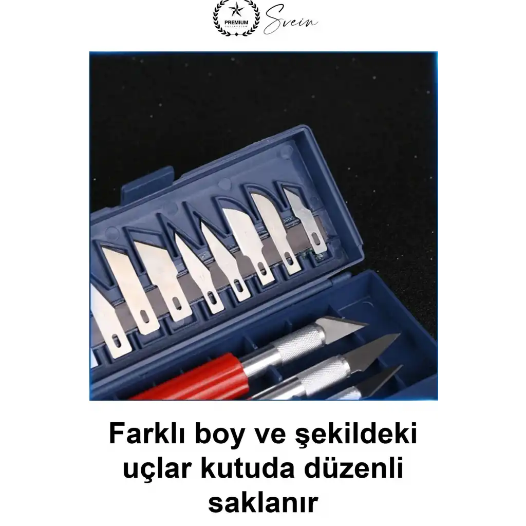 #NeşterSeti 16 Parça Hobi Neşter Seti 13 Maket Bıçağı Gravür Kalemi Hassas Kesim Kağıt Oyma Aleti Maketçi Kretuar El Sanatları İçin Kutulu Metal Saplı Çelik Değiştirilebilir Yedek Uç Takımı