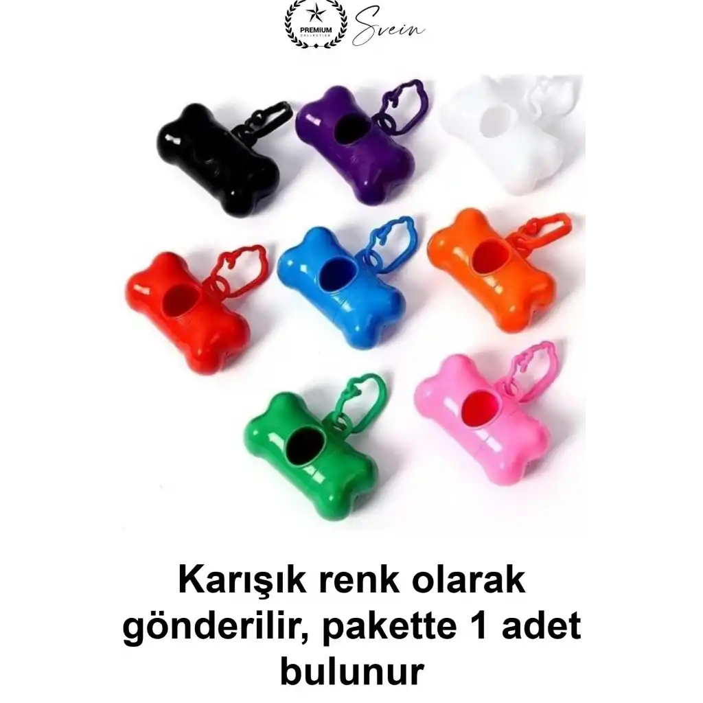 Kemik Şeklinde Köpek Kaka Poşeti Taşıma Çantası Kancalı Hafif Plastik Dispenser Tasmaya Asılabilir Pratik Dışkı Torbası Aparatı Evcil Hayvan Park Yürüyüş Aksesuarı Karışık Renk 1 Adet