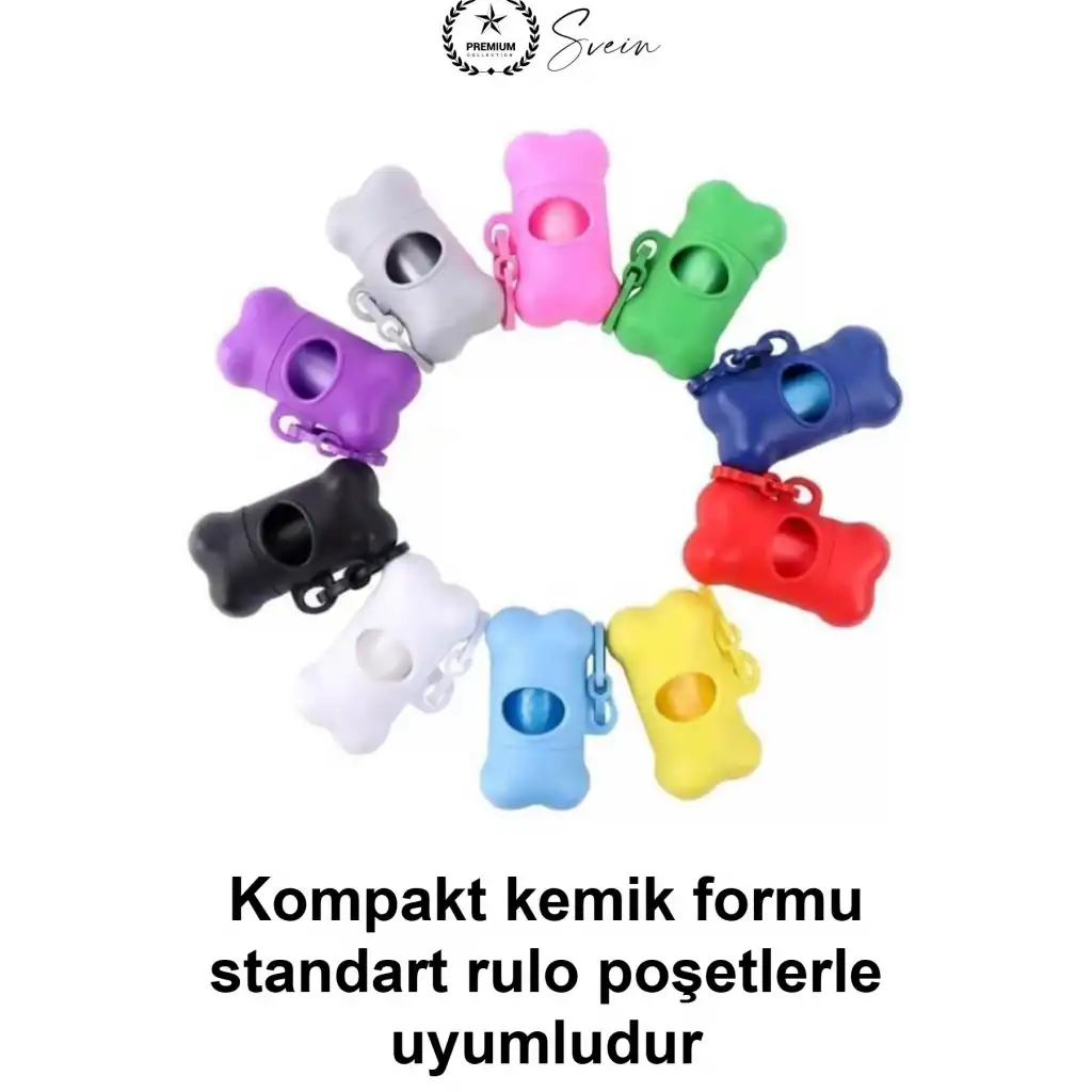 Kemik Şeklinde Köpek Kaka Poşeti Taşıma Çantası Kancalı Hafif Plastik Dispenser Tasmaya Asılabilir Pratik Dışkı Torbası Aparatı Evcil Hayvan Park Yürüyüş Aksesuarı Karışık Renk 1 Adet