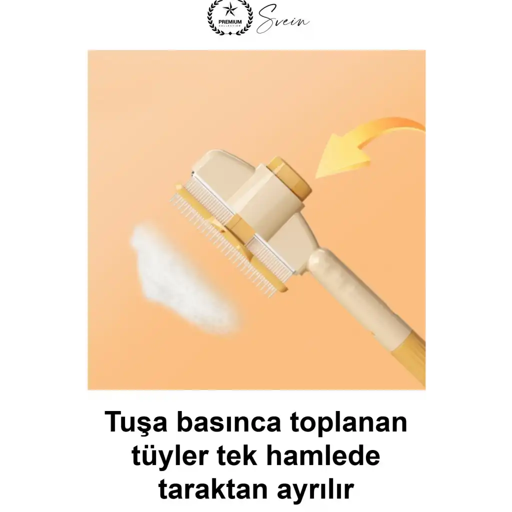 #KediTarağı Pratik Basmalı Kendini Temizleyen Evcil Hayvan Kıtık Açıcı Tarak Köpek Tavşan Tüy Toplama Fırçası Paslanmaz Çelik Uçlu Düğüm Çözücü Ergonomik Saplı Kaymaz Tutmalı Bakım Aparatı