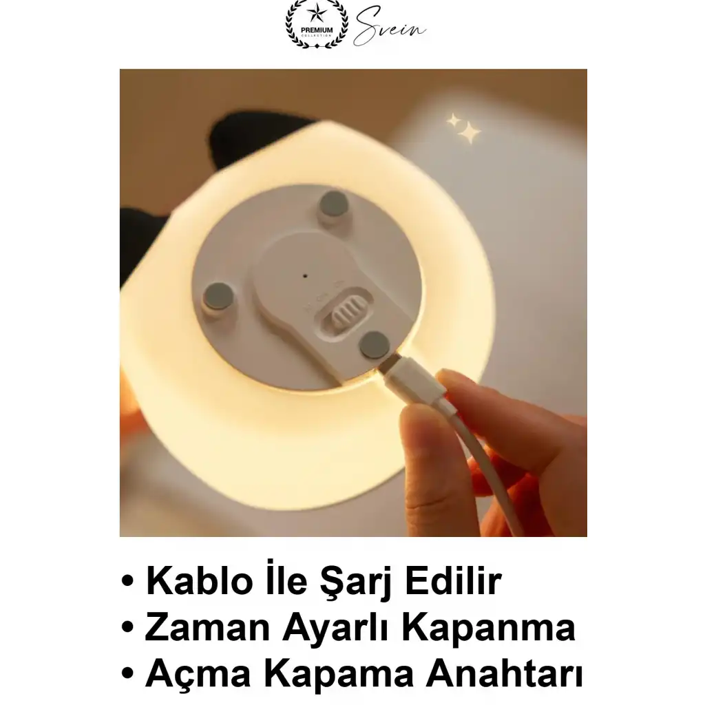 #PandaGeceLambası Panda Gece Lambası Dokunmatik Şarjlı Silikon Çocuk Bebek Odası Başucu Uyku Emzirme Işığı RGB Renk Değiştiren Zaman Ayarlı Kablosuz Masum Oturan Sevimli Tasarım Dekoratif Hediye