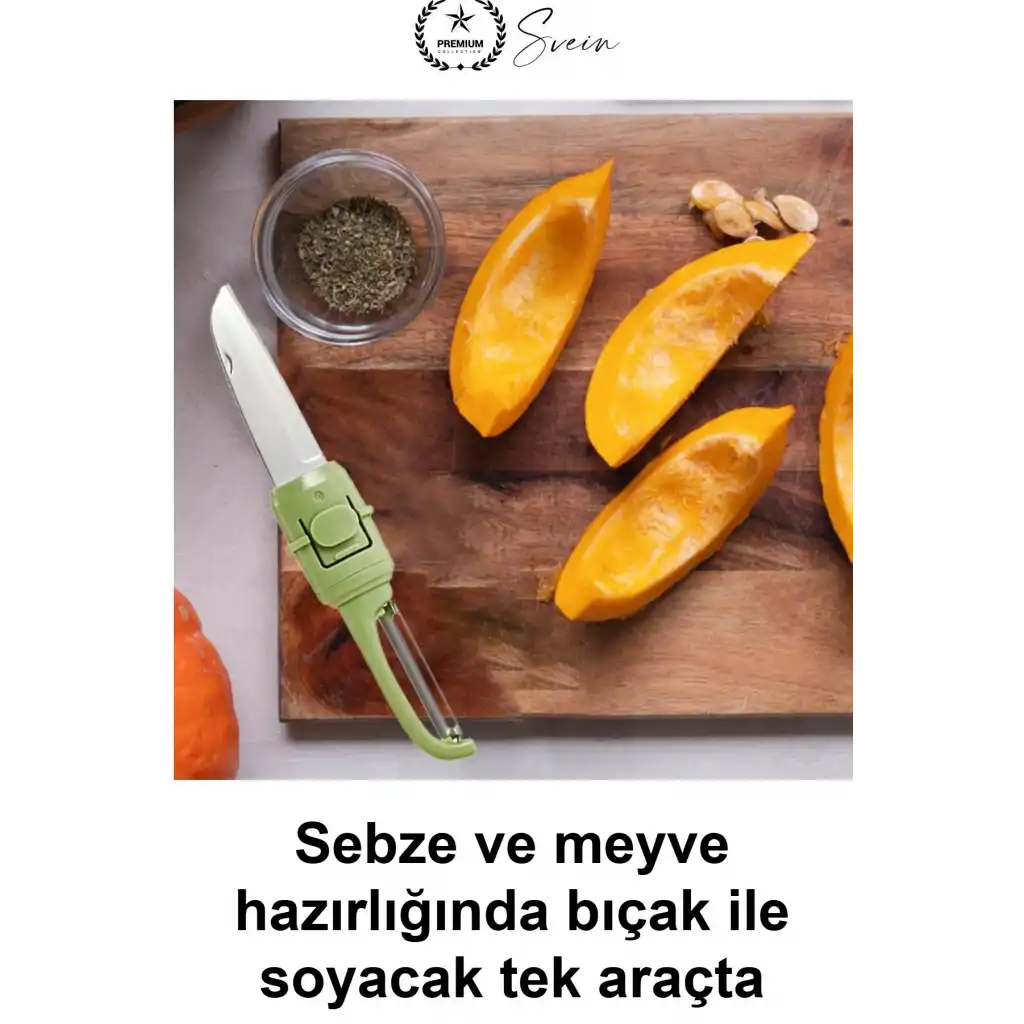 Çift Taraflı Meyve Sebze Bıçağı Soyacak Uçlu Paslanmaz Çelik Kılıflı Mutfak Gereci Salatalık Limon Dilimleme Soyma Aparatı Kamp Piknik Seyahat İçin Taşınabilir Pratik Ergonomik Salata Hazırlama Aracı