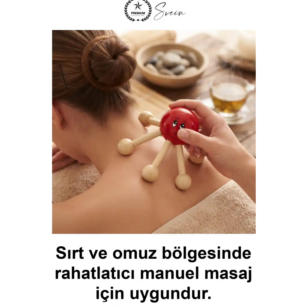 Doğal Ahşap Masaj Aleti Uğur Böceği Tasarımlı 6 Noktalı Ergonomik Manuel Sırt Boyun Omuz Bel Bacak İçin Rahatlatıcı Vücut Ev Ofis Kullanımı Sevimli Hediyelik Taşınabilir Kompakt Model