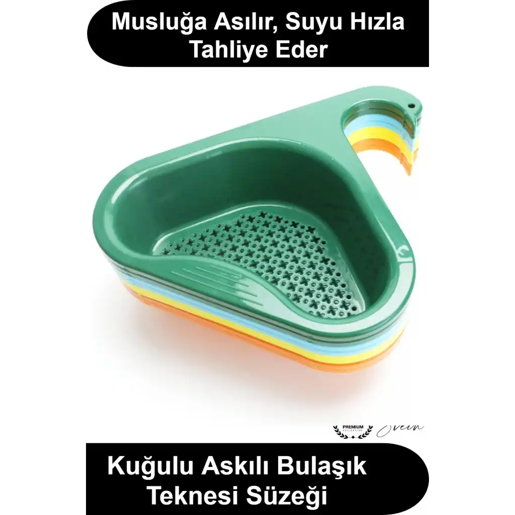Kuğu Tasarımlı Lavabo Süzgeci Musluğa Asılabilen Evye Drenaj Sepeti Plastik Delikli Mutfak Düzenleyici Meyve Sebze Yıkama Yemek Artığı Süzme Sünger Tutucu Pratik Hızlı Su Tahliyeli Üçgen Form