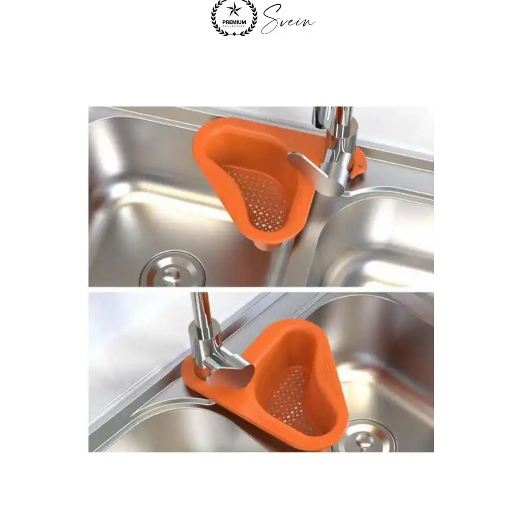 Kuğu Tasarımlı Lavabo Süzgeci Musluğa Asılabilen Evye Drenaj Sepeti Plastik Delikli Mutfak Düzenleyici Meyve Sebze Yıkama Yemek Artığı Süzme Sünger Tutucu Pratik Hızlı Su Tahliyeli Üçgen Form