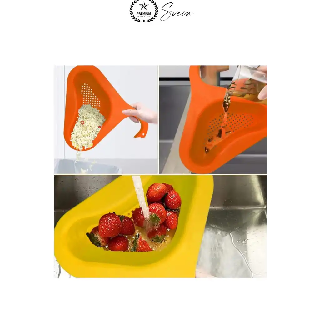 Kuğu Tasarımlı Lavabo Süzgeci Musluğa Asılabilen Evye Drenaj Sepeti Plastik Delikli Mutfak Düzenleyici Meyve Sebze Yıkama Yemek Artığı Süzme Sünger Tutucu Pratik Hızlı Su Tahliyeli Üçgen Form