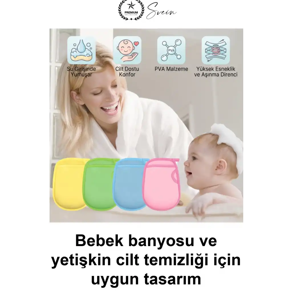Bebek Banyo Kesesi Eldiven Model Yumuşak PVA Peeling Yetişkin Vücut Duş Ölü Deri Temizleyici Parmak Delikli Ergonomik Esnek Cilt Dostu Nazik Arındırıcı Aşınma Dirençli Dayanıklı Karışık Renk