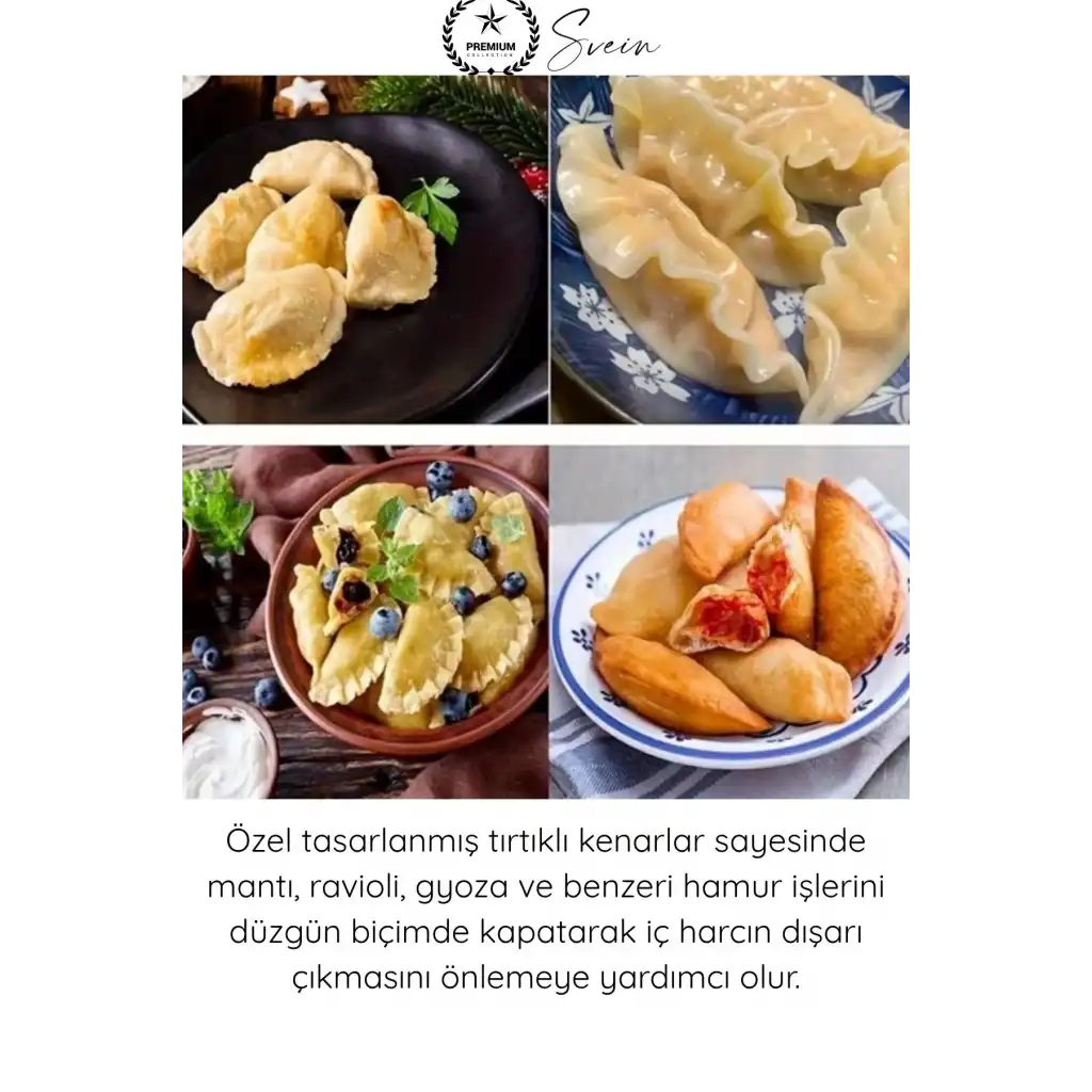 #Kalıp Paslanmaz Çelik Mantı Kurabiye Donut Kesici 7.5 cm Profesyonel Yuvarlak Hamur Kesme Kalıbı Ravioli Gyoza Börek Poğaça Hamur Şekillendirici Mühürleyici Mutfak Aparatı