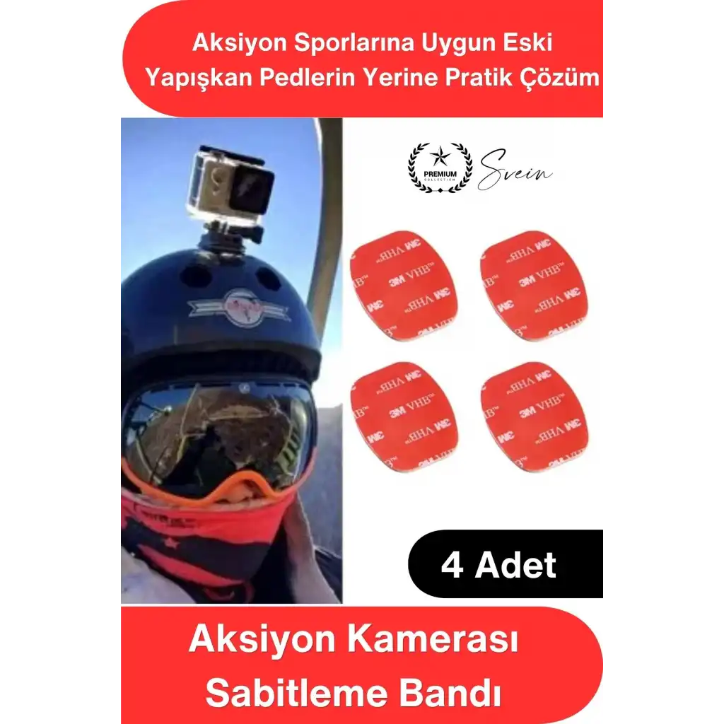 #KameraBandı Araç Kamerası Yapıştırma Bandı 3M Çift Taraflı Su Geçirmez Ped Otomobil Motosiklet Kask Aksiyon Kamera GoPro Sabitleme Pedi Endüstriyel Güçlü Montaj Aparatı 45x35mm 4 Adet