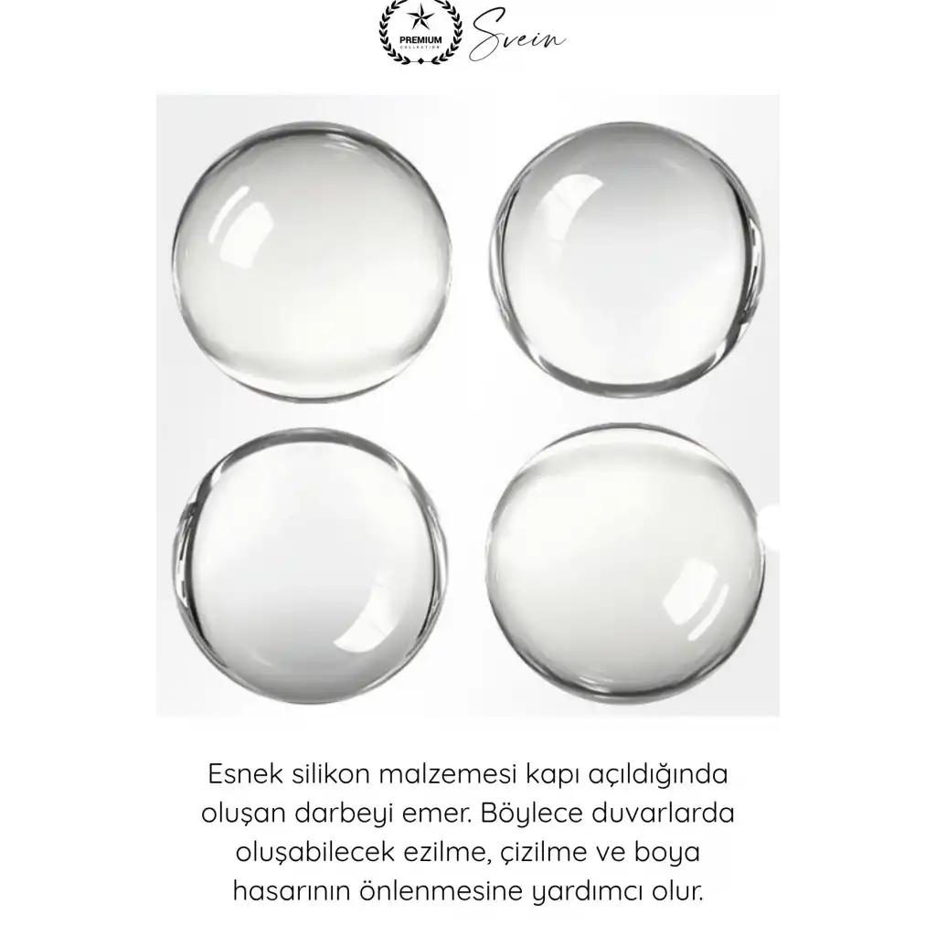 #KapıStoperi Yapışkanlı Kapı Stoperi Şeffaf 4 Adet Kapı Kolu Çarpma Engelleyici Duvar Koruyucu Silikon Tampon Sessiz Darbe Önleyici Güçlü Yapışkan Mobilya Koruma Kapı Arkası Stoper 4 cm