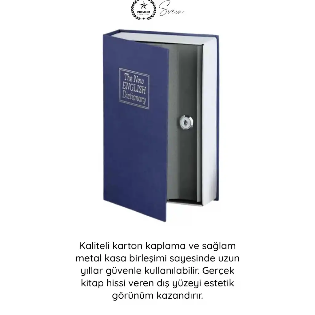 #Kasa Kilitli Gizli Kasa Kitap Görünümlü Sözlük Kumbara Para Takı Evrak Saklama Kutusu Anahtarlı Çelik Bölmeli Güvenlik Kasası Dekoratif Gizleme Çözümü 18 Cm Mücevher Saat Değerli Eşya Gizleme