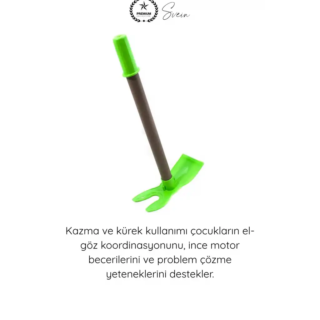 #KazmaKürek İkili Bahçe Seti Çocuk Kazma Kürek Oyuncak Kum Plaj Toprak Bahçe Oyun Seti Dayanıklı Plastik Ergonomik Saplı 50 Cm 2 Başlı Çapa Piknik Dış Mekan Aktivite Eğitici Gelişim Aracı