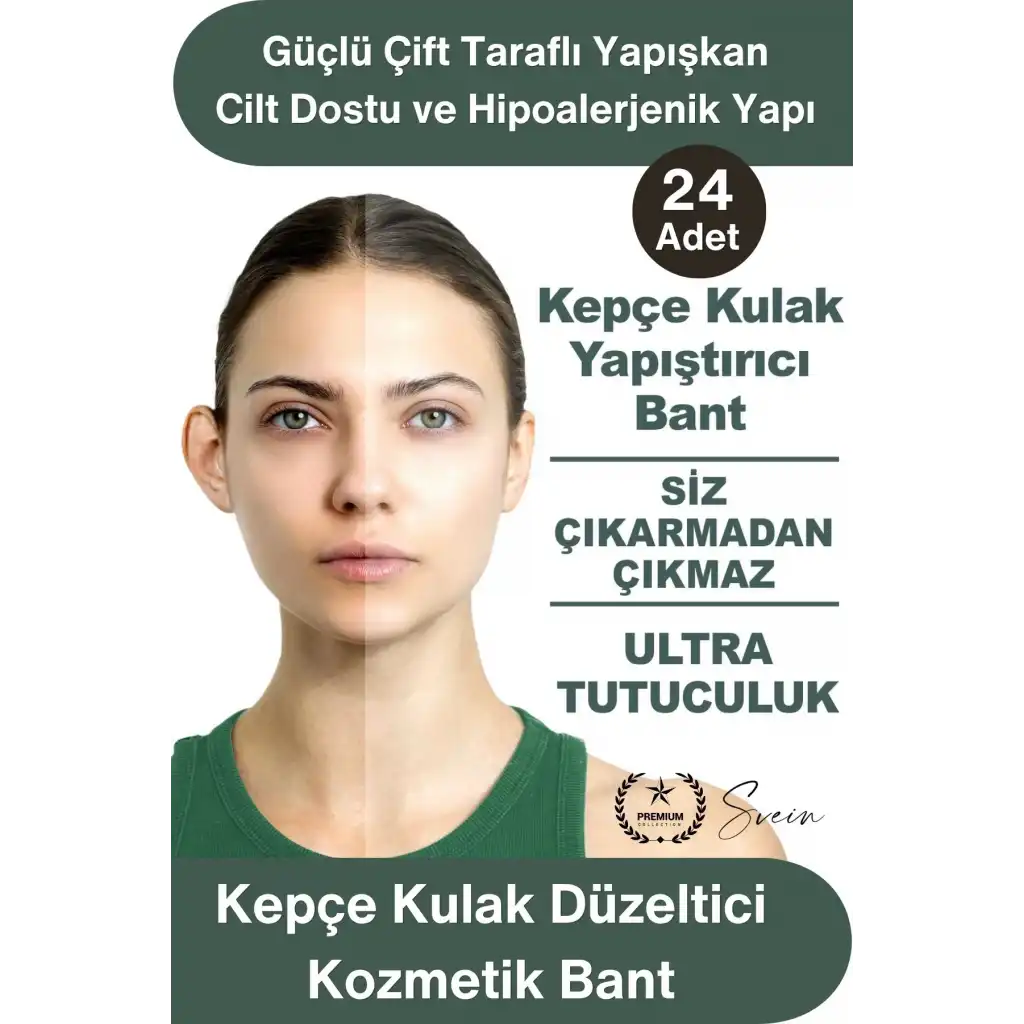 #KepçeKulak Kepçe Kulak Düzeltici Kozmetik Bant 24 Adet Şeffaf Çift Taraflı Görünmez Cilt Dostu Hipoalerjenik Kulak Sabitleyici Estetik Bant Gün Boyu Güçlü Tutuş Kolay Uygulama