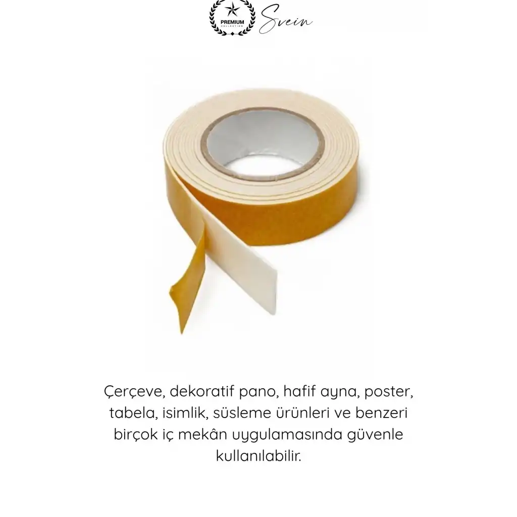 #KöpükBant 5 Kg Çift Taraflı Köpük Montaj Bandı 19mm 2 Metre Güçlü Yapışkan Duvar Bant Beyaz Çerçeve Ayna Poster Dekorasyon Sabitleme Vida Gerektirmeyen İç Mekan Yapıştırma Aparatı