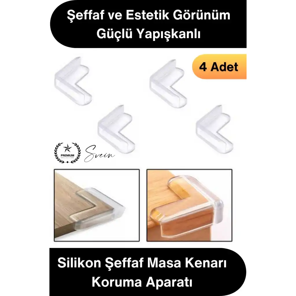#KöşeKoruma Silikon Şeffaf Masa Kenarı Koruma Aparatı 4 Adet Yapışkanlı Köşe Koruyucu Bebek Çocuk Güvenlik Darbe Önleyici Sehpa Dolap TV Ünitesi Mobilya Köşe Koruması Yumuşak PVC 90 Derece