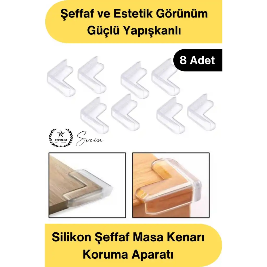 #KöşeKoruma Silikon Şeffaf Masa Kenarı Koruma Aparatı 8 Adet Yapışkanlı Köşe Koruyucu Bebek Çocuk Güvenlik Darbe Önleyici Sehpa Dolap TV Ünitesi Mobilya Köşe Koruması Yumuşak PVC 90 Derece