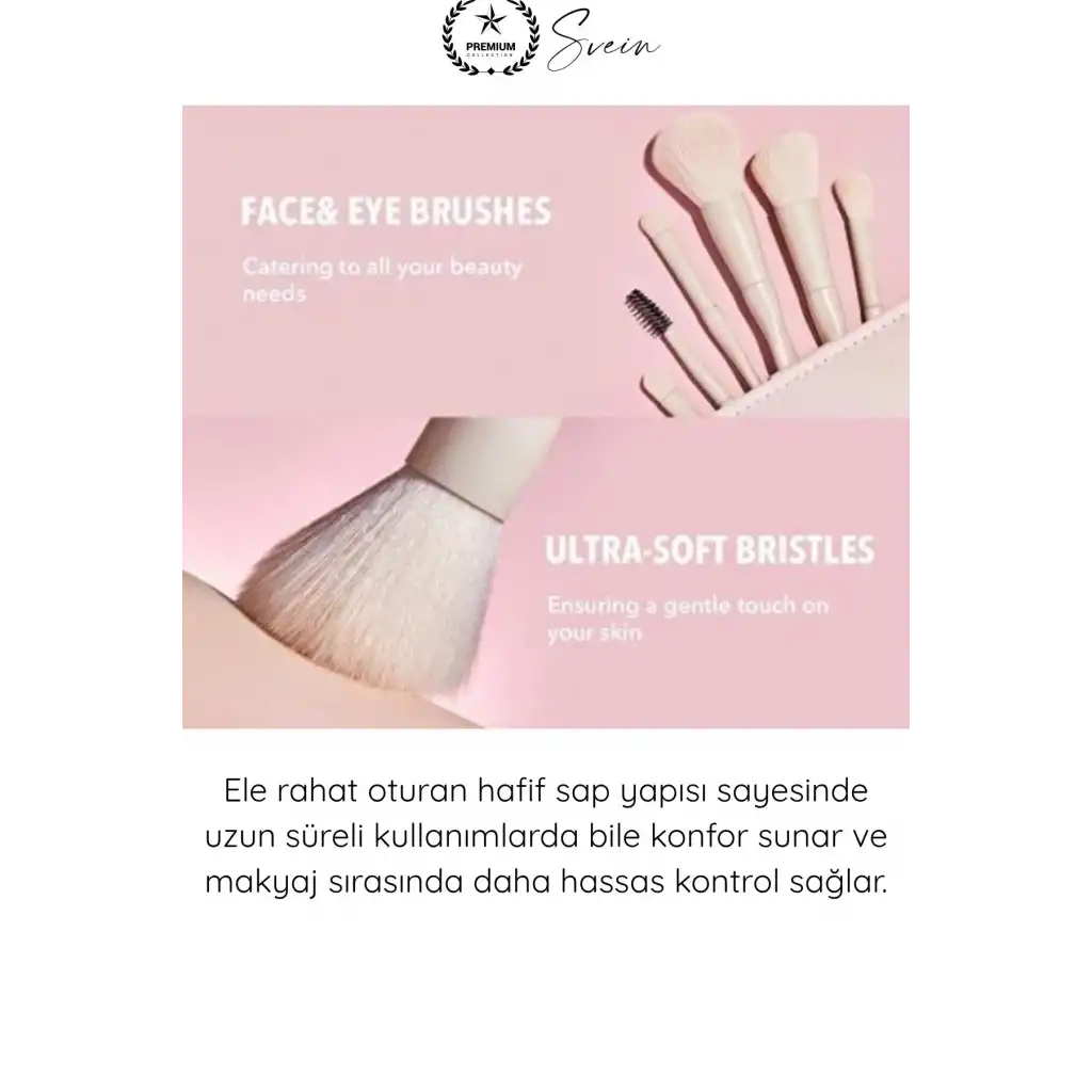 #MakyajFırça Çantalı 8li Bej Renkli Makyaj Fırça Seti Profesyonel Yumuşak Sentetik Kıllı Pudra Fondöten Allık Far Kontür Karıştırma Fırçaları Seyahat Kozmetik Fırça Takımı